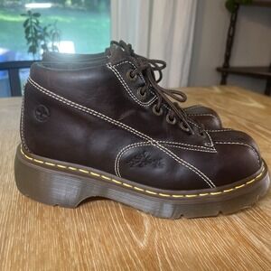 VTG‎ Dr Martens Y2K Daisy Chunky Ankle Boot 12281 Women US 10 Square Toe